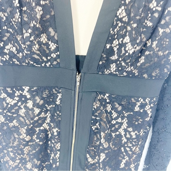 ✅L’atiste Black Lace Dress Low Cut and Zipper FRONT SIZE MEDIUM COCKTAIL WEDDING - Picture 8 of 9